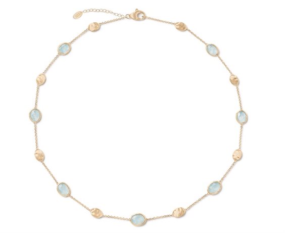 Necklace Marco Bicego Woman Siviglia in Gold Acquamarina CB1874-E-AQ01 - CB1874-E-AQ01